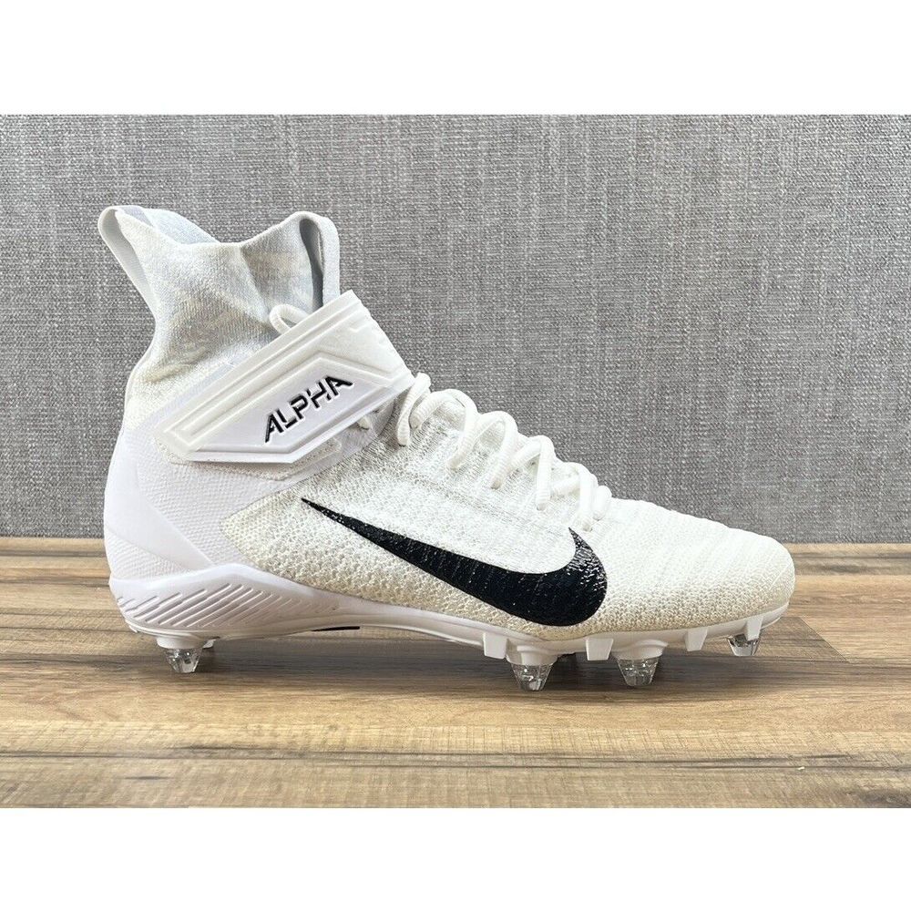 Nike Alpha Menace Elite 2 DP Flyknit White Football Cleats Mens 12.5 CI1530-100